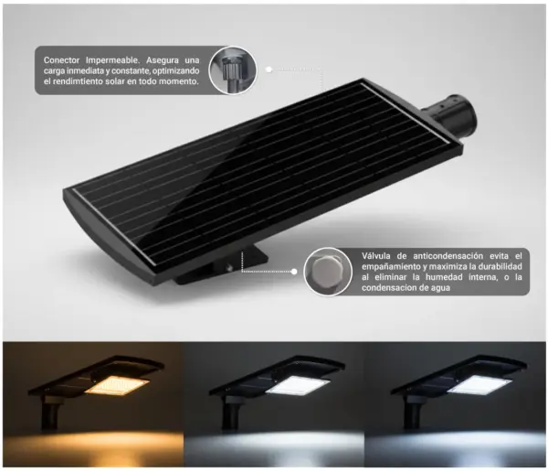 SLSUN-3CCT Luminaria Solar LED 3 CCT 240W SLSUNE
