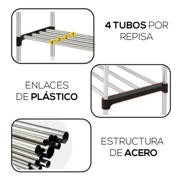 Zapatero Organizador Metálico 8 Niveles - Imagen 4