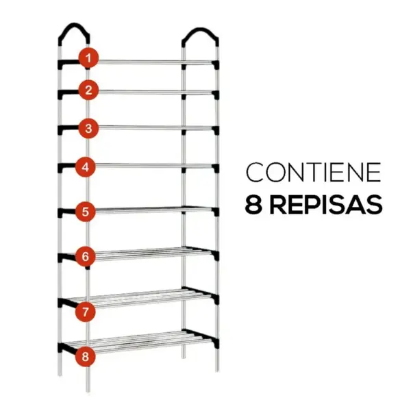 Zapatero Organizador Metálico 8 Niveles - Imagen 5