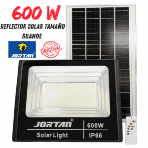 Lámpara solar LED de 600W para exteriores. Ilumina tus espacios sin cables ni energía eléctrica. Resistente al agua (IP66), con panel solar, control remoto y sensor de luz. Perfecta para jardines, patios y zonas sin acceso a electricidad.