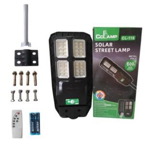 Lampara Solar 600W Cclamp CL-116 Farola solar Cclamp, Resistente al agua, LED superbrillante, color negro Cclamp es una marca especializada en la fabricación de lámparas solares, kits solares y bombillas solares. Estos productos funcionan con energía solar, lo que significa que no requieren conexión a la red eléctrica y son ecológicos. Las bombillas solares Cclamp son perfectas para zonas sin acceso a la red eléctrica. Cuentan con paneles solares integrados y baterías recargables, y pueden proporcionar iluminación durante varias horas después de estar completamente cargadas. Son portátiles y fáciles de usar, lo que las convierte en una excelente opción para acampar o viajar.