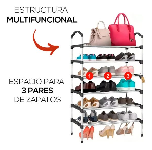 Zapatero Organizador Metálico 6 Niveles