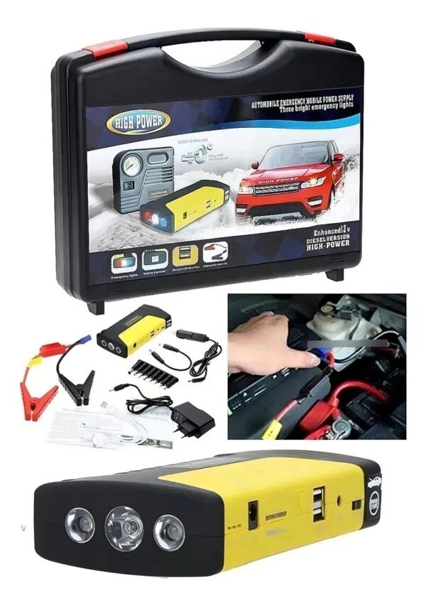 Arrancador Iniciador Batería 12V + Compresor de llantas - Imagen 2