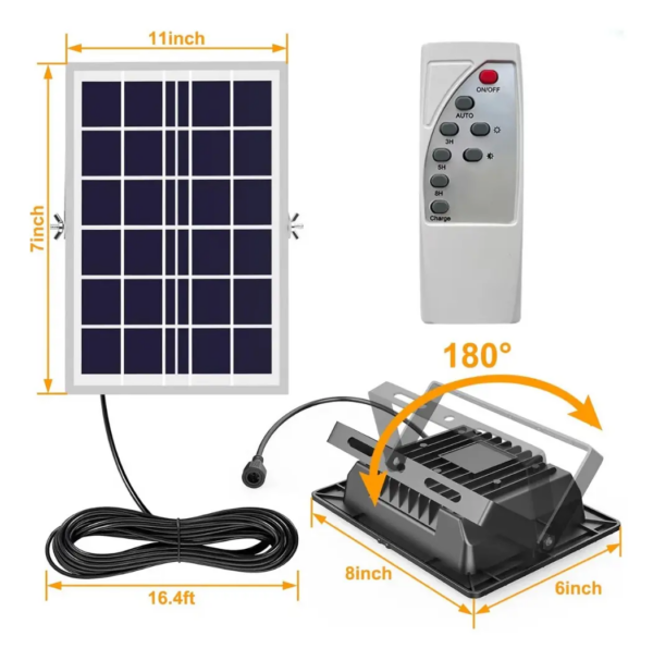 Reflector Solar LED 200W GDtimes + Panel y Control