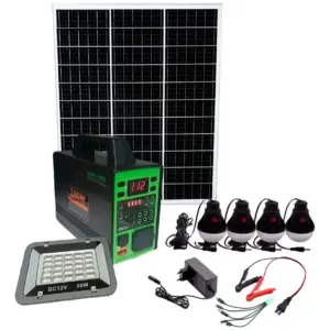 Generador Planta de Energia Solar Portátil 350w Con Panel Solar 75w Bombillos
