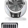 Ventilador Recargable Solar Compacto para Apagones y Camping