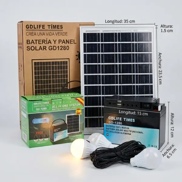 Batería Solar Portátil 12V | Respaldo Eléctrico en Casa y Camping