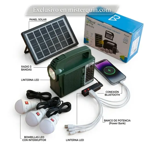 Mini Planta Solar Portátil Beck Play BP-PL131S -1 Mini Planta Solar Portátil Beck Play BP-PL131S