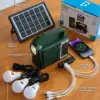 Mini Planta Solar Portátil Beck Play BP-PL131S -2 Mini Planta Solar Portátil Beck Play BP-PL131S con Panel Solar, 3 Bombillos LED, Radio FM/AM/SW, Bluetooth y Power Bank USB