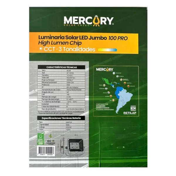 reflector solar 100 pro Reflector Solar LED 100 Pro Jumbo 3 Colores/1300 lúmenes