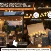 Guirnalda Solar LED 10 Metros 20 Bombillos -2 Guirnalda Solar LED 10 Metros con 20 Bombillos Luz Cálida IP65 para Exterior e Interior